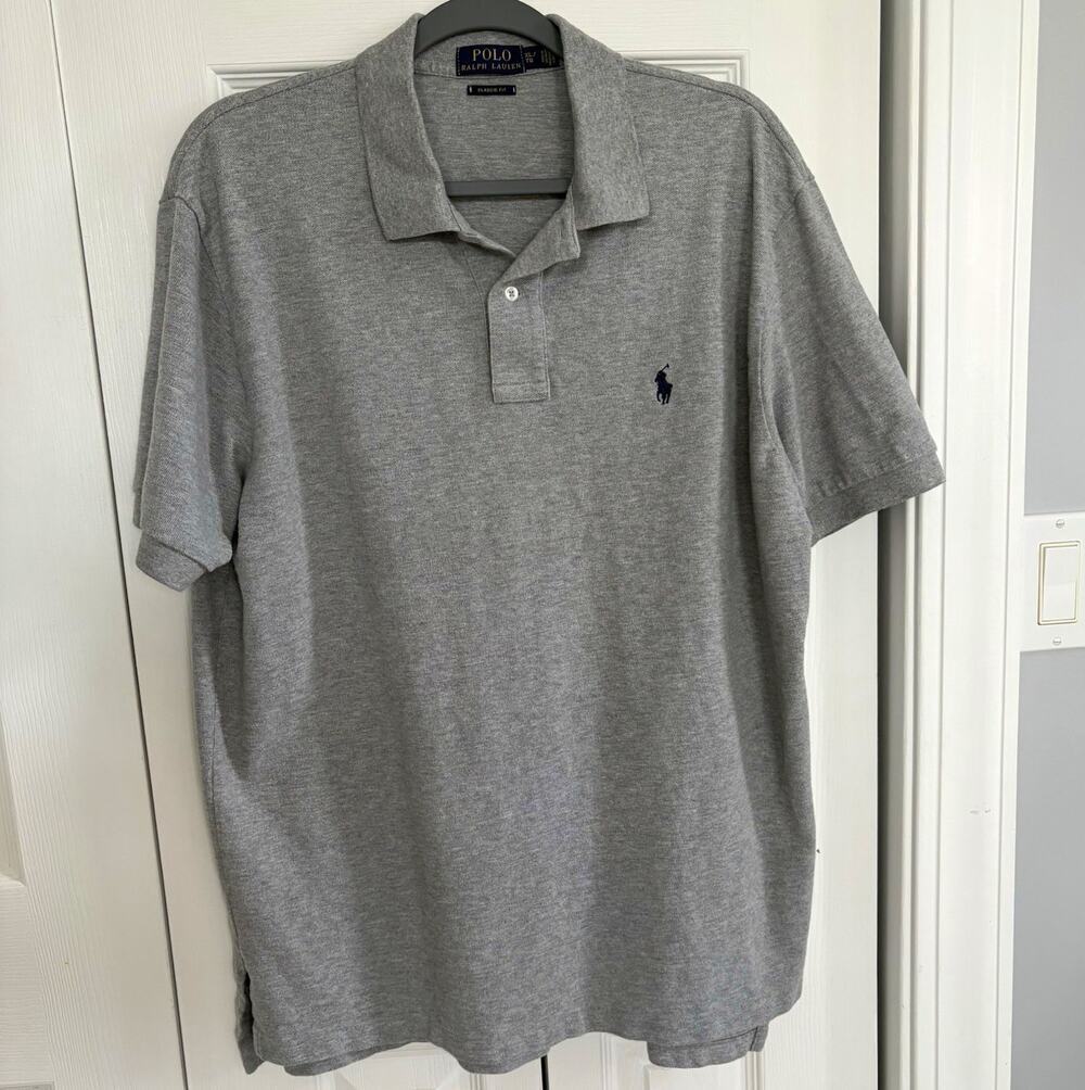 Polo Ralph Lauren Men’s XL Gray Solid Classic Fit Short Sleeve Cotton Polo Pony